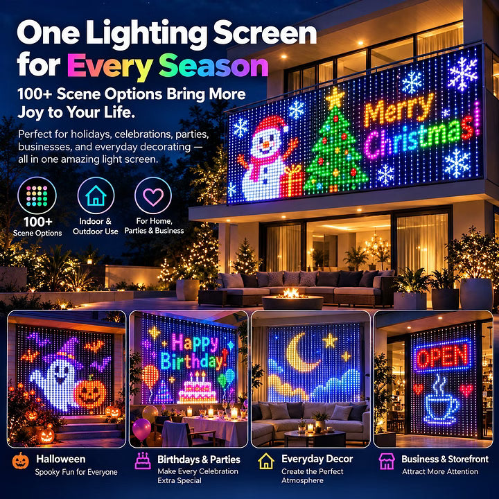 ✨2026 Smart LED Curtain Lights – 400 LEDs, App Control & Music Sync for Balcony, Halloween & Christmas 🎄