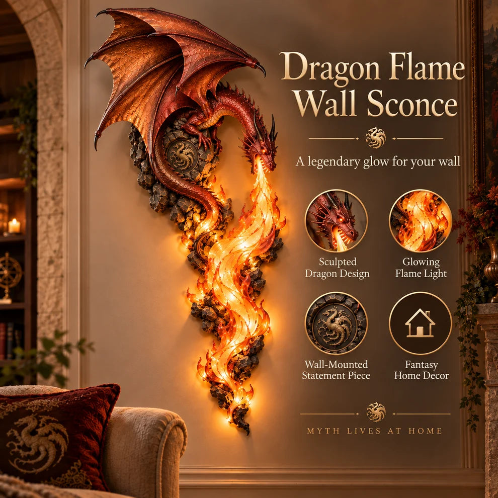 🔥 Last Day 49% OFF | 🐉 Dragonfire Guardian Flame Wall Sconce