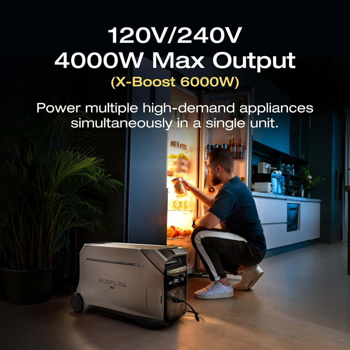 Portable Power Station, 4096Wh, 4000W AC Output