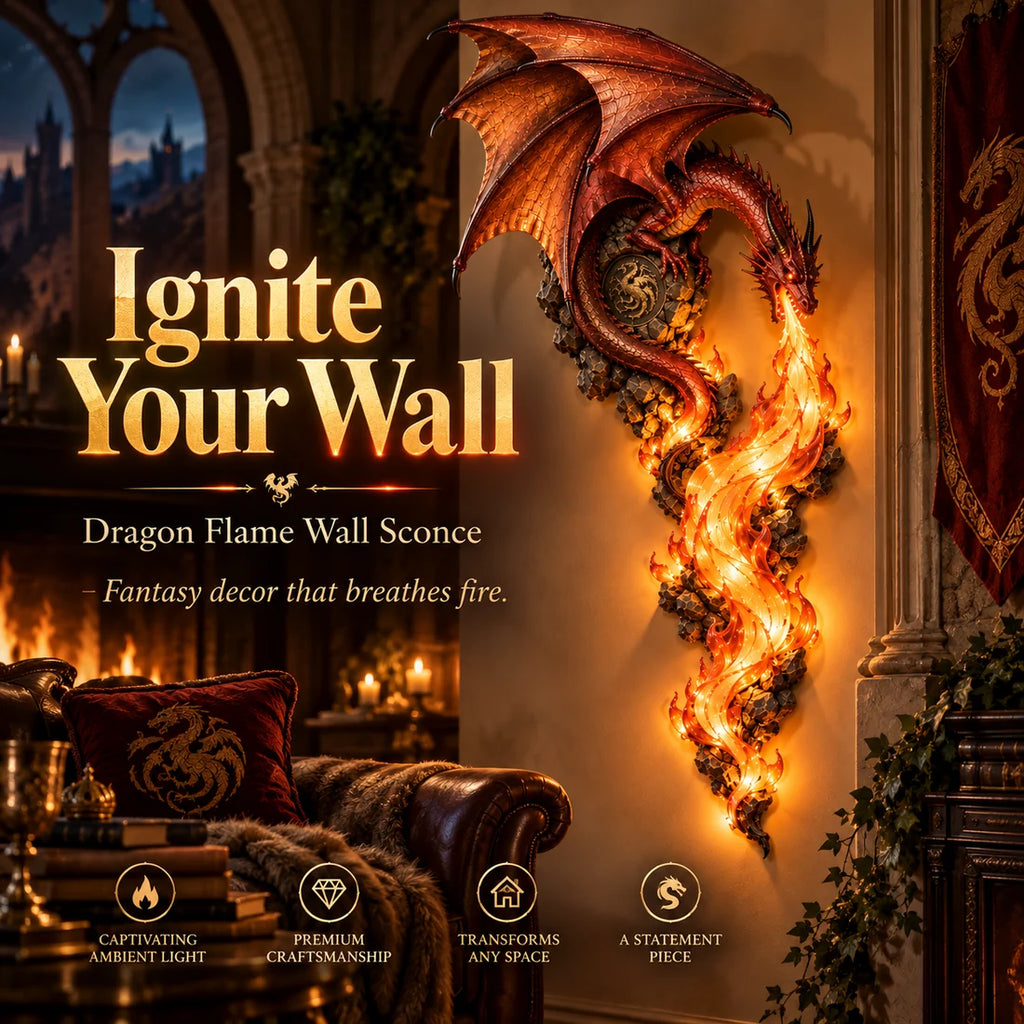 🔥 Last Day 49% OFF | 🐉 Dragonfire Guardian Flame Wall Sconce