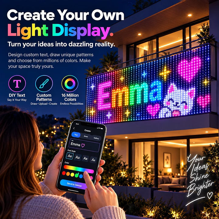✨2026 Smart LED Curtain Lights – 400 LEDs, App Control & Music Sync for Balcony, Halloween & Christmas 🎄