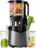 Cold Press Juicer, 5.8" Wide Feed Chute Juice Extractor Machine with 400W, High Juice Yield, Slow Masticating Juicer for Whole Vegetables & Fruits, Dark Grey