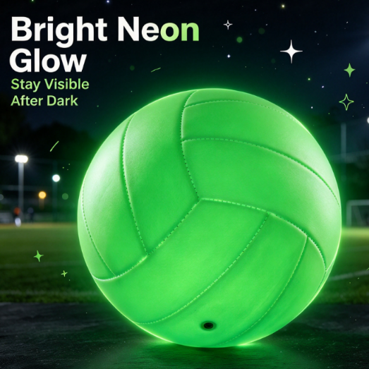 New Glow in The Dark Volleyball, Light-Charged Luminous Volleyball, Official Size and Weight Volleyball, Recreational Use Practice Volleyball,Night Sports Volleyball