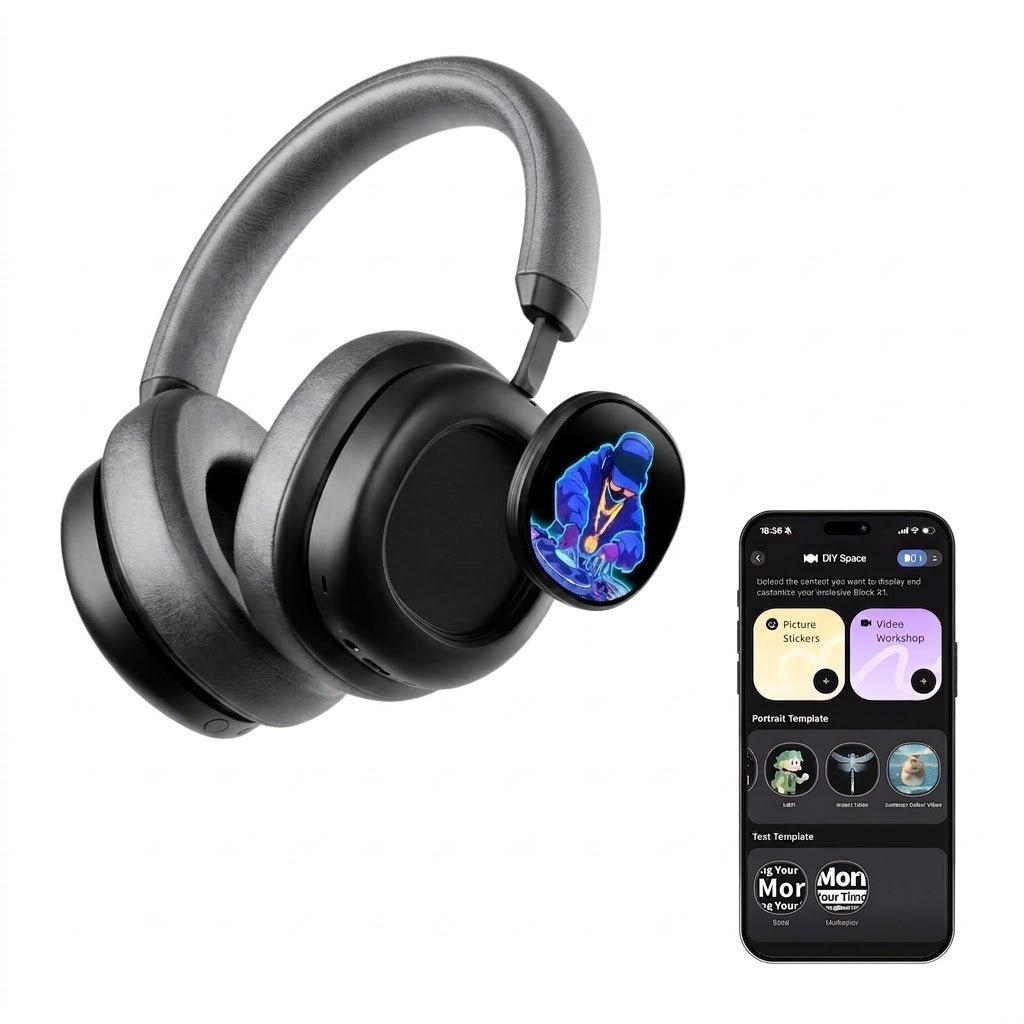🎧 Smart Touchscreen Wireless Headphones – Active Noise Cancelling & Premium Sound