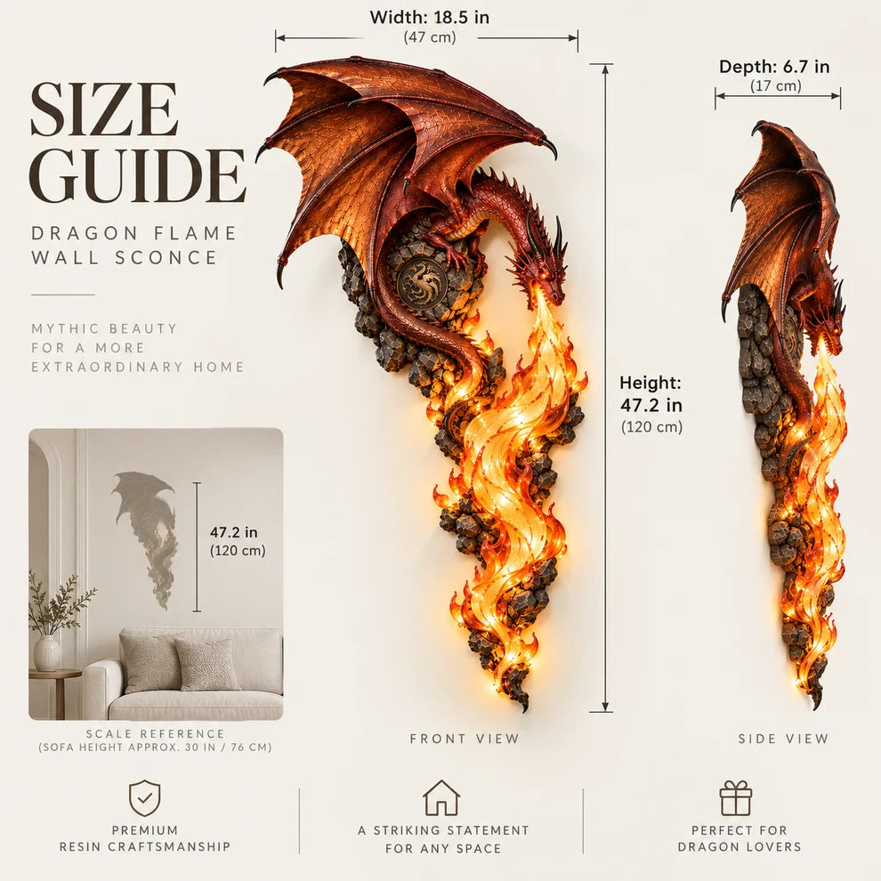 🔥 Last Day 49% OFF | 🐉 Dragonfire Guardian Flame Wall Sconce