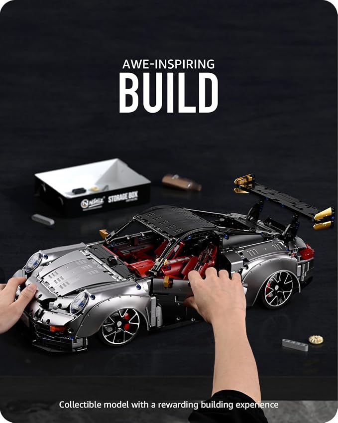🏎️ 1:8 Supercar Building Kit – 3389 PCS with Remote Control, Electric Doors & Adjustable Suspension