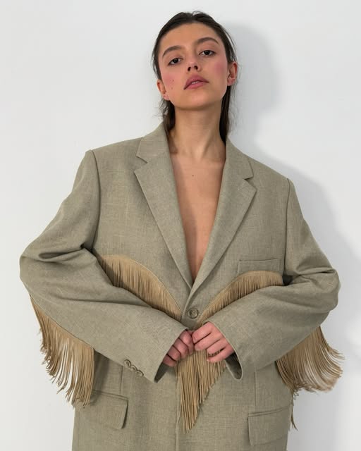 Beige Elevated Linen Blazer