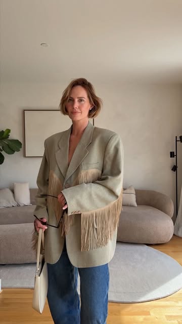 Beige Elevated Linen Blazer