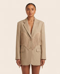 Beige Elevated Linen Blazer