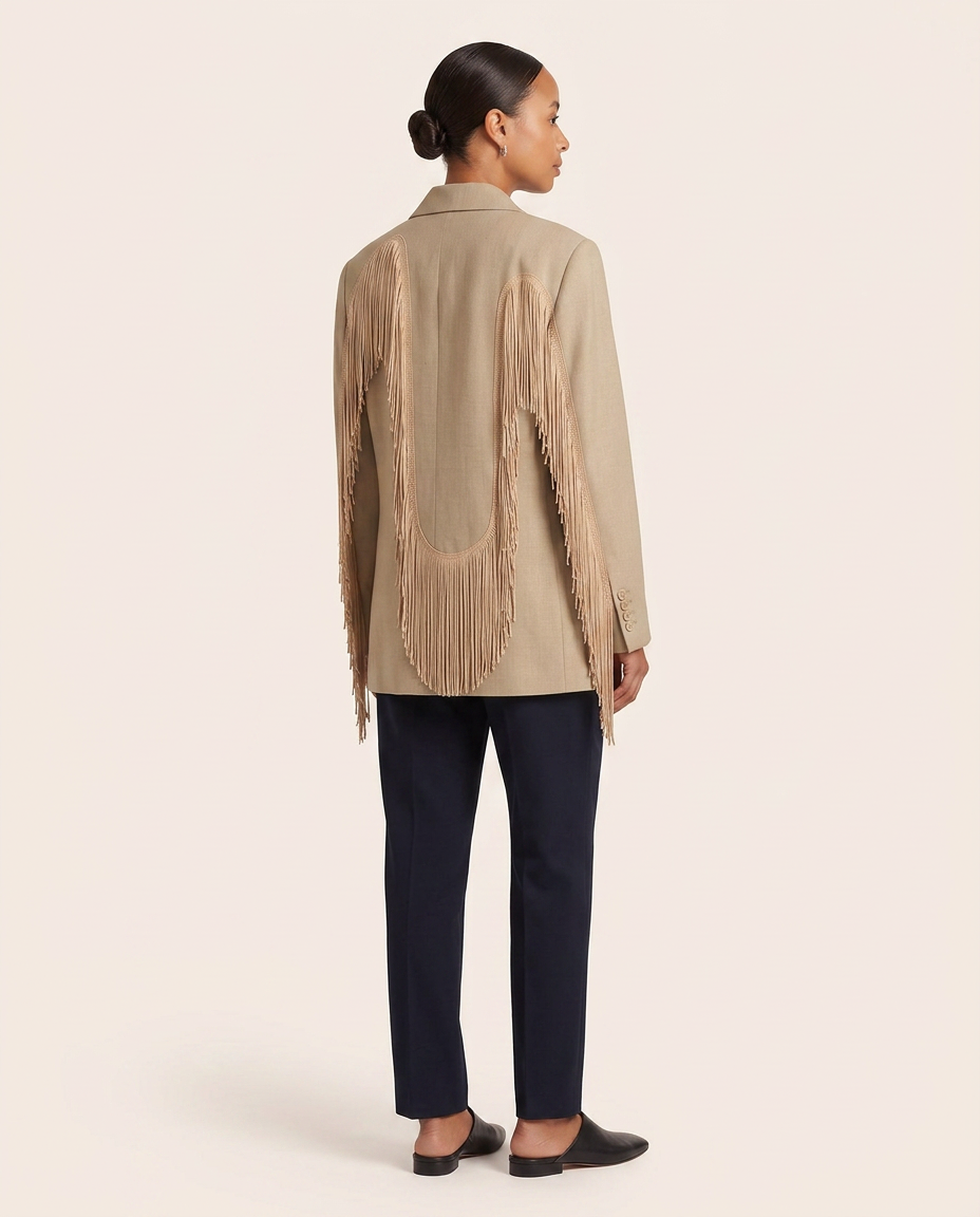 Beige Elevated Linen Blazer