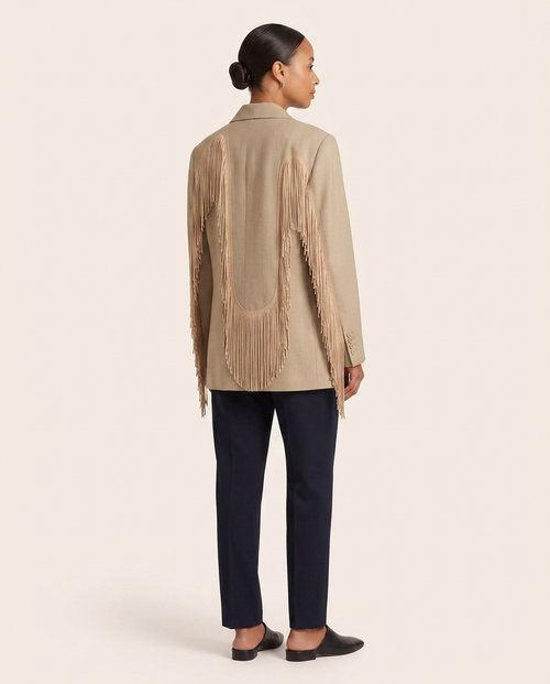 Beige Elevated Linen Blazer
