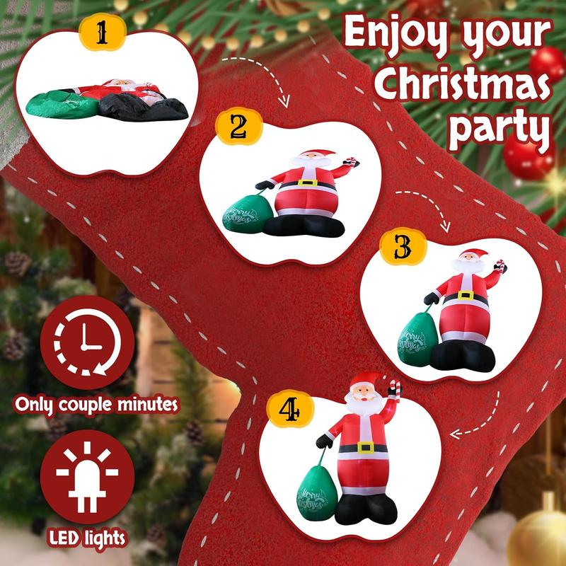 🎄 Giant Lighted Christmas Inflatables – Santa & Reindeer 🎅🦌
