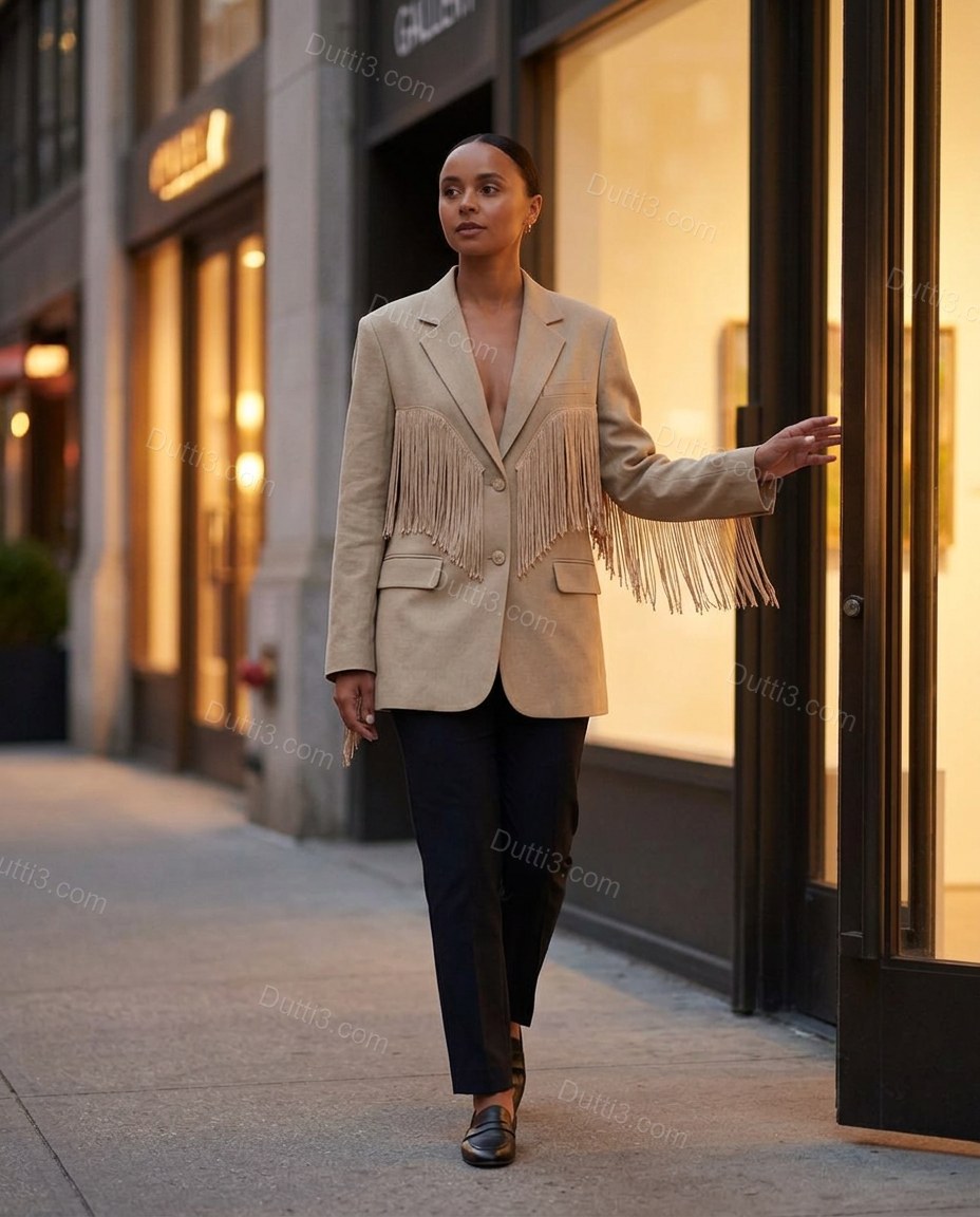 Beige Elevated Linen Blazer