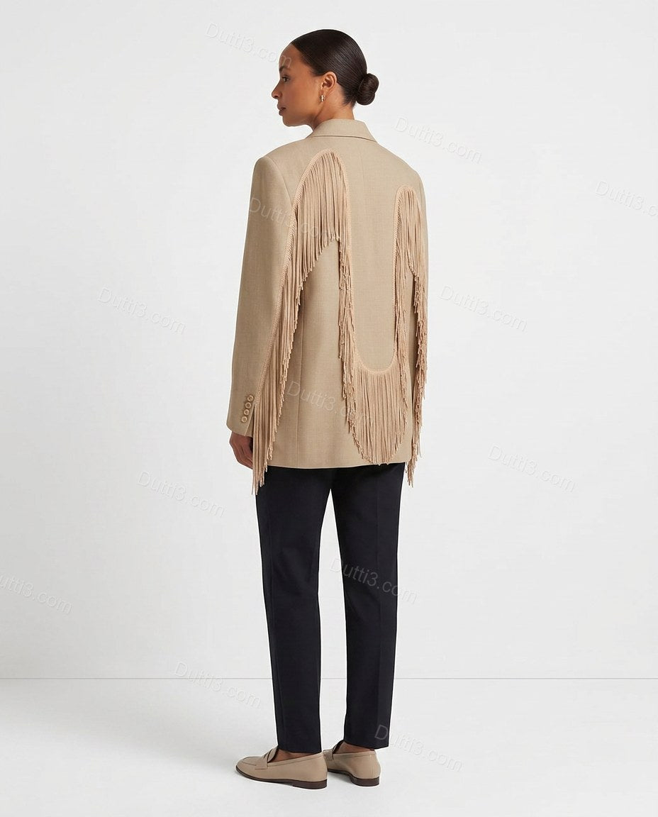 Beige Elevated Linen Blazer