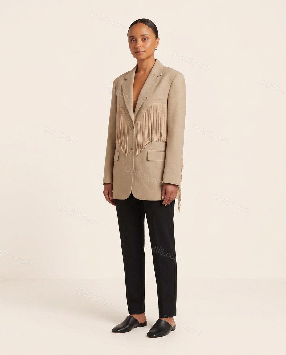 Beige Elevated Linen Blazer