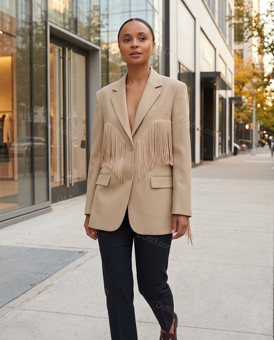 Beige Elevated Linen Blazer