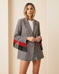 Grey Elevated Fringe Blazer