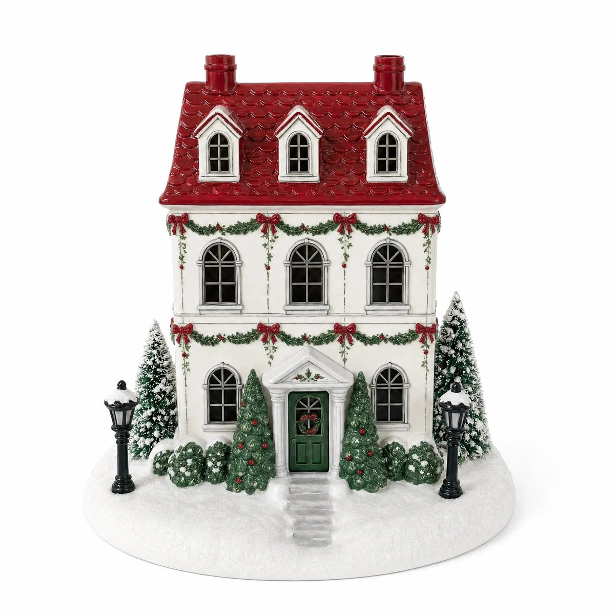 🎄Hot Sale 🔥 Christmas Village Aroma Diffuser – Light-Up Ceramic House with Chimney Mist🏡✨
