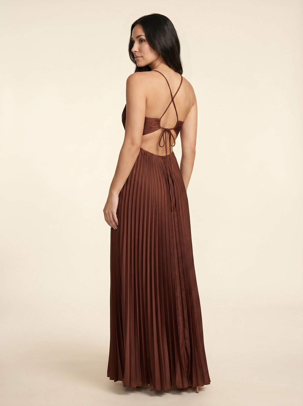 Sienna Maxi Cocoa Satin 2