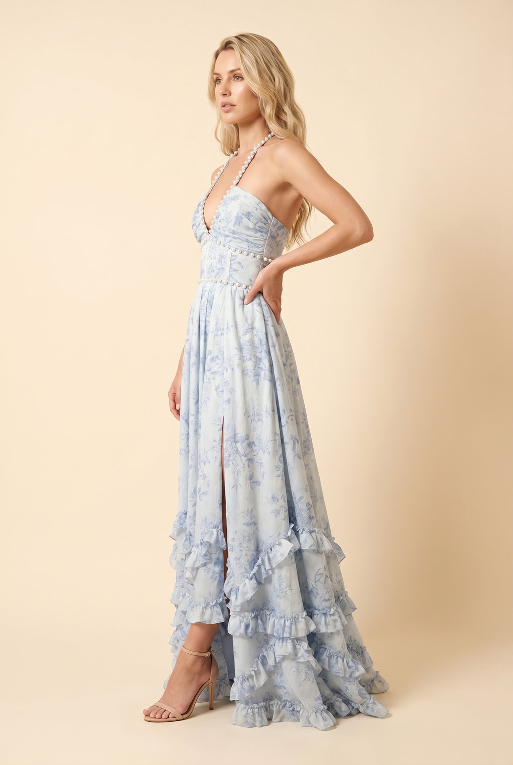 BIANCA MAXI DRESS Sky Whisper side