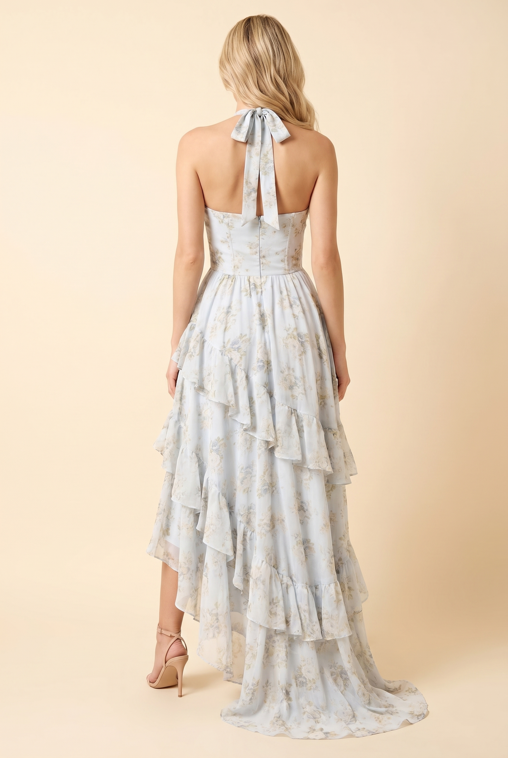 BIANCA MAXI DRESS Sky Blue back