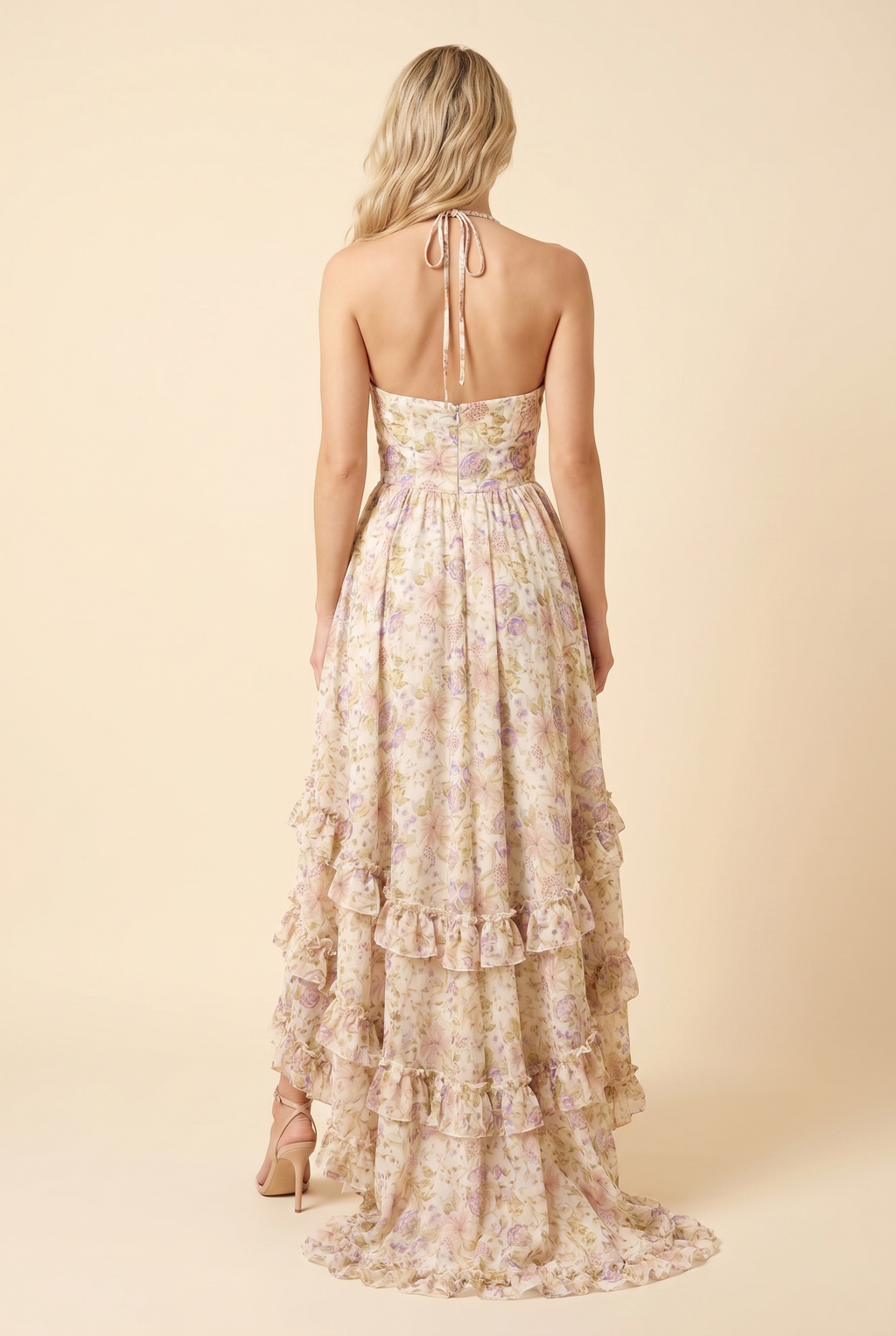 BIANCA MAXI DRESS Champagne Meadow back