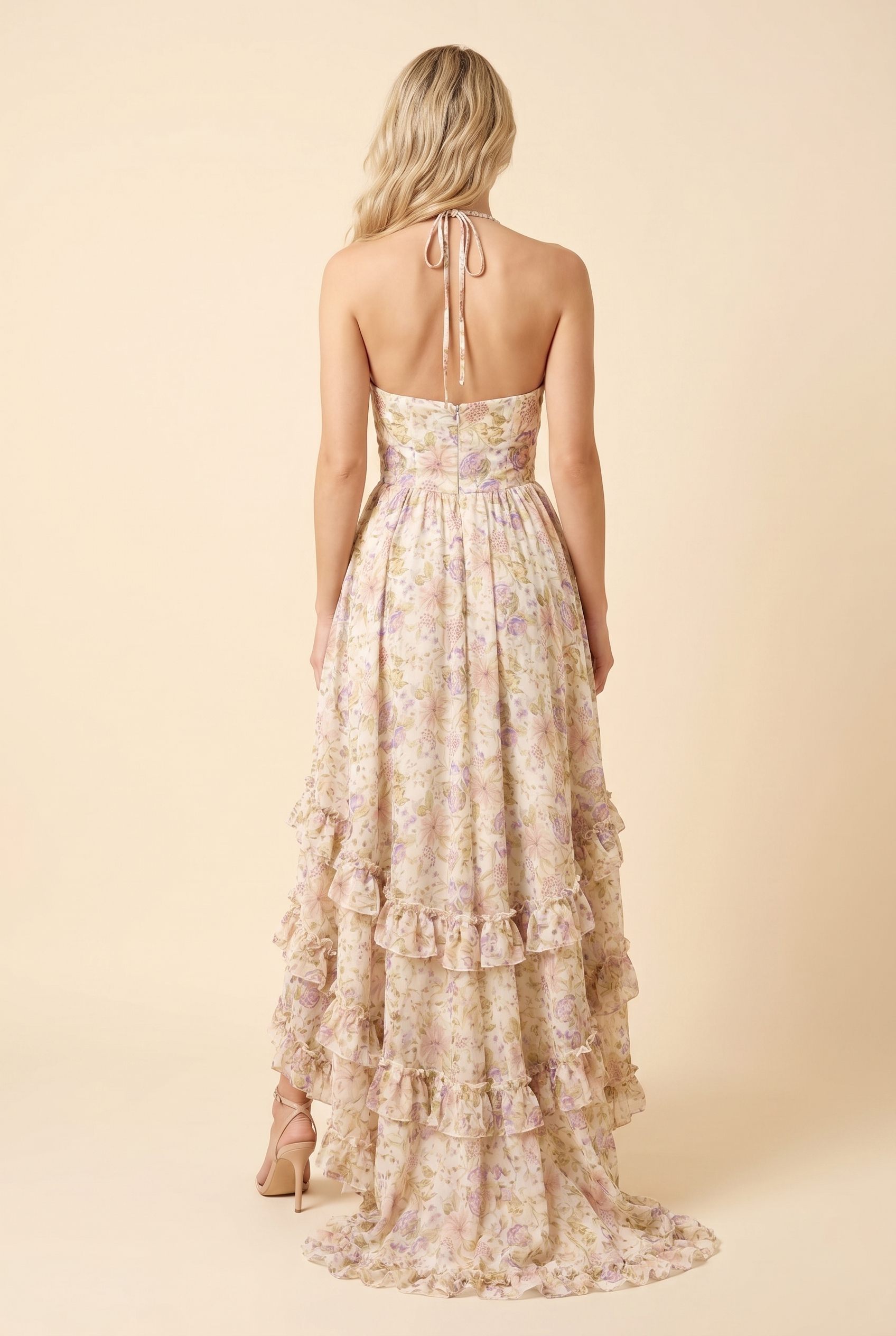 BIANCA MAXI DRESS Champagne Meadow back