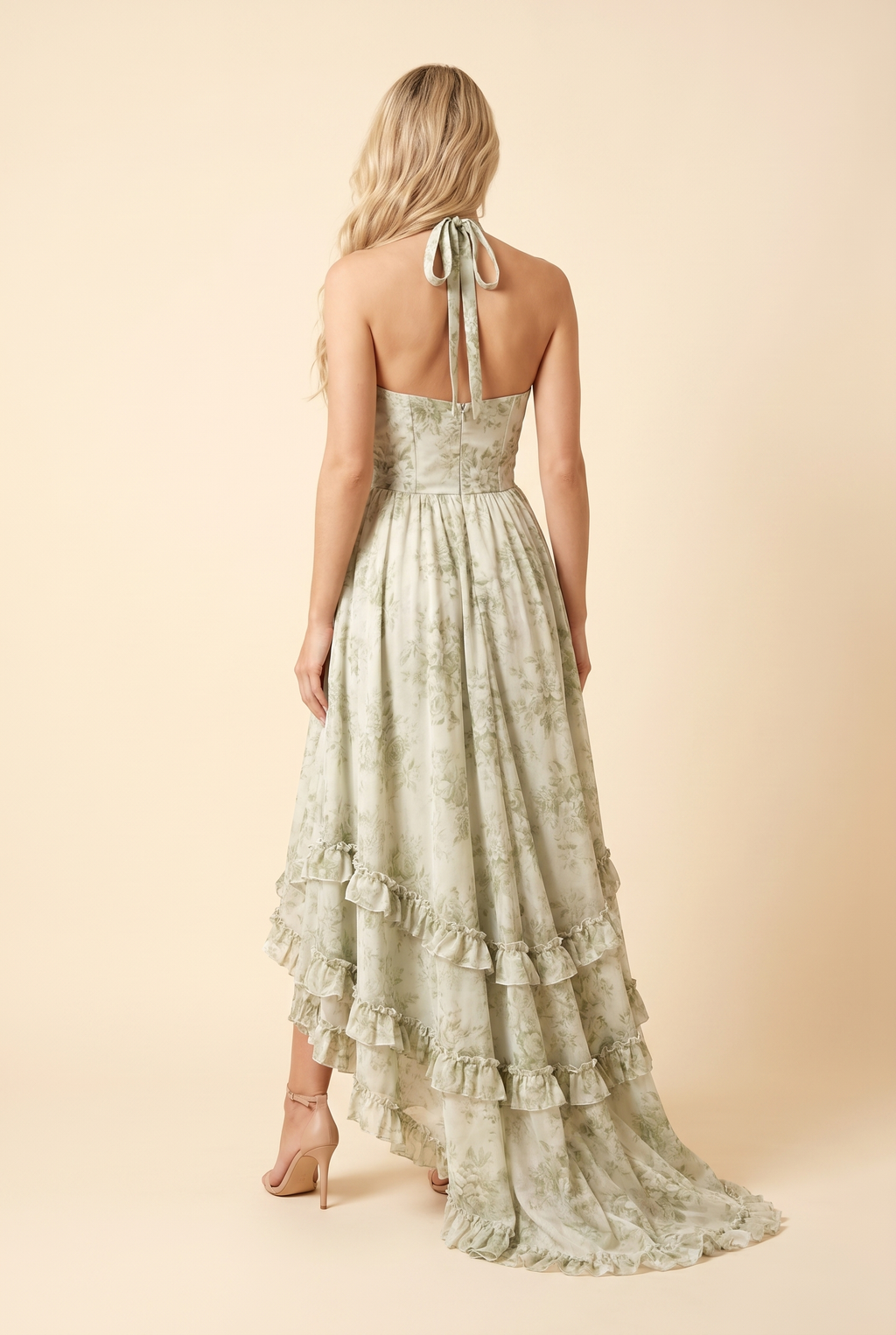 BIANCA MAXI DRESS Sage Blossom back