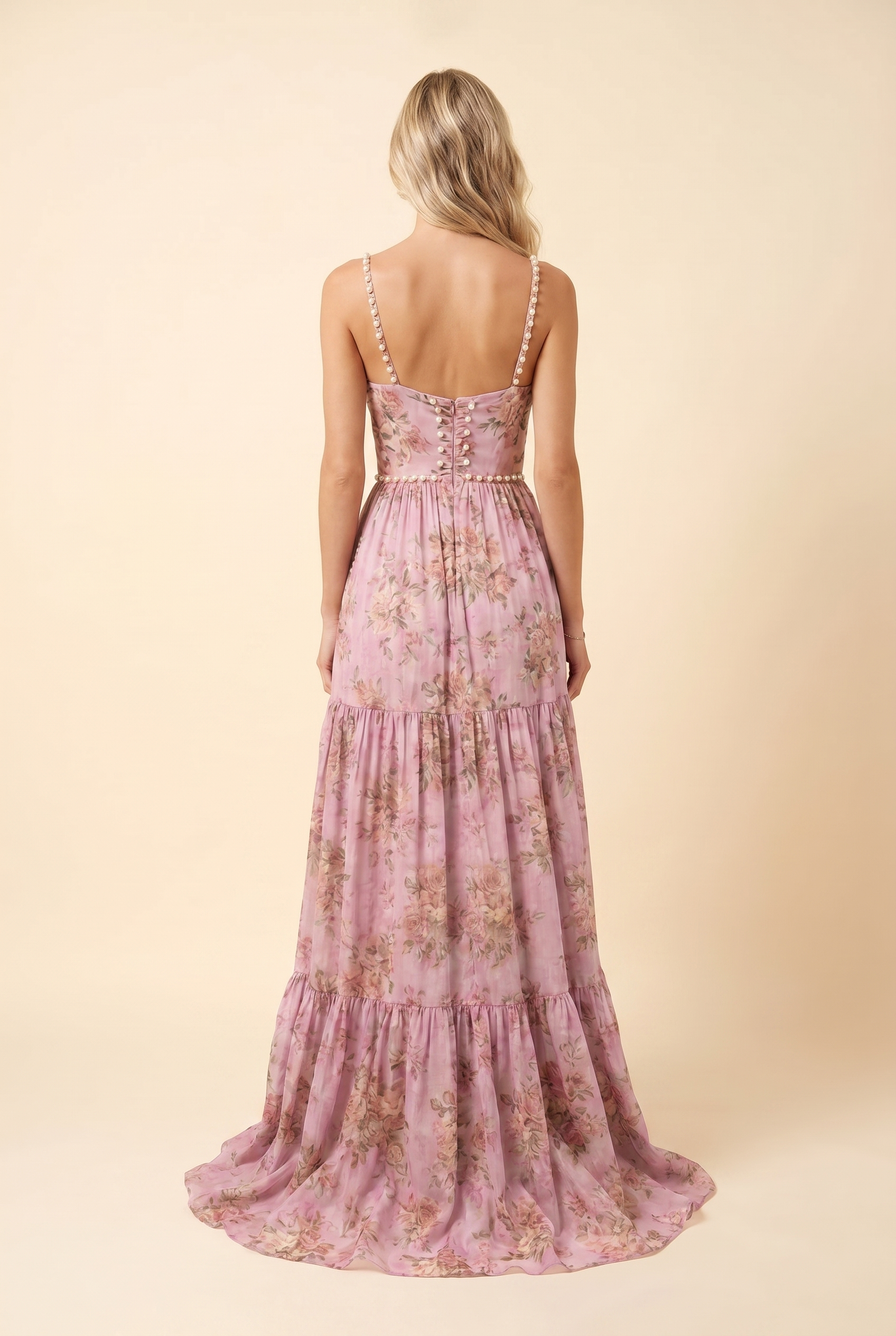 BIANCA MAXI DRESS Rose Garden back