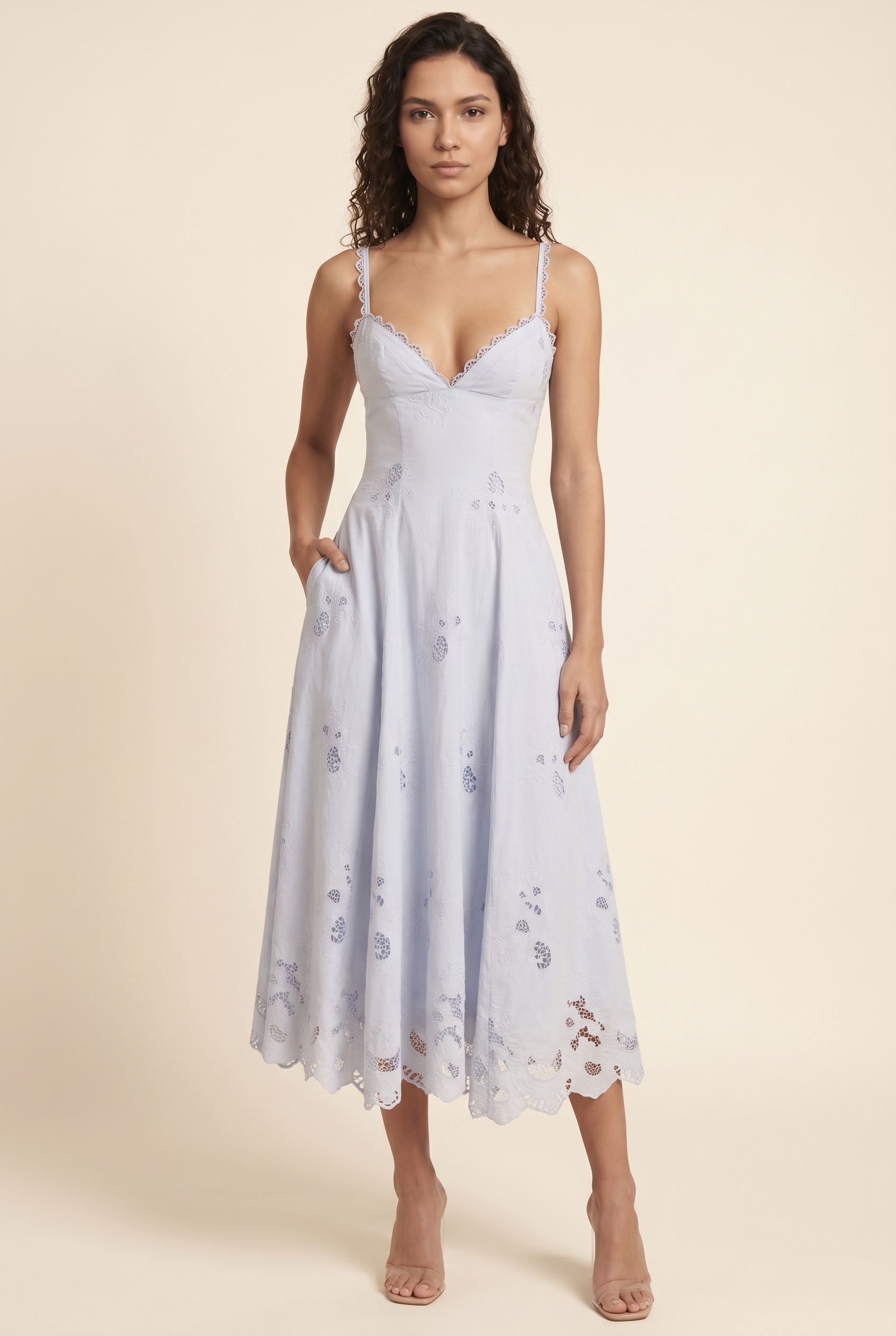 SARA MAXI DRESS Blue front