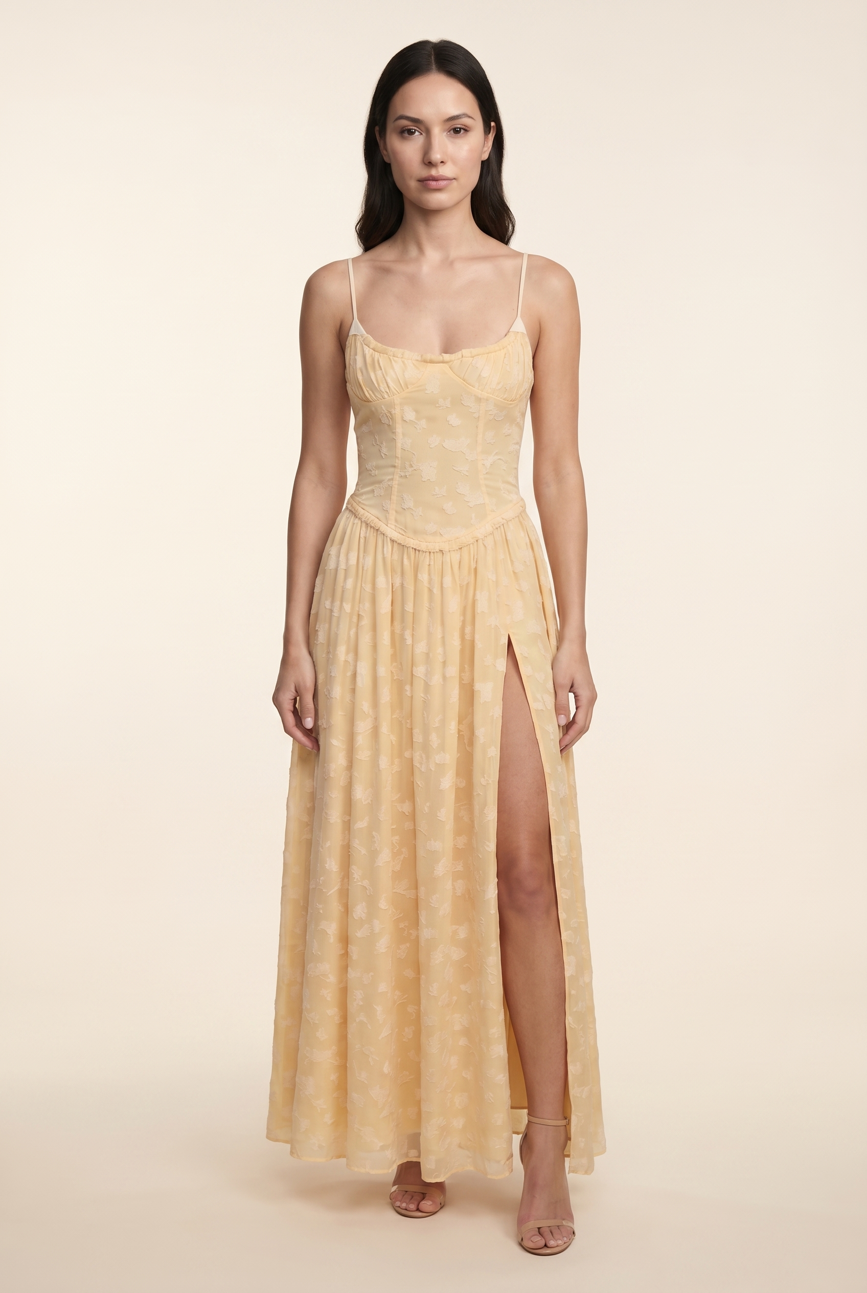 GRACE MAXI DRESS Golden Ivory front