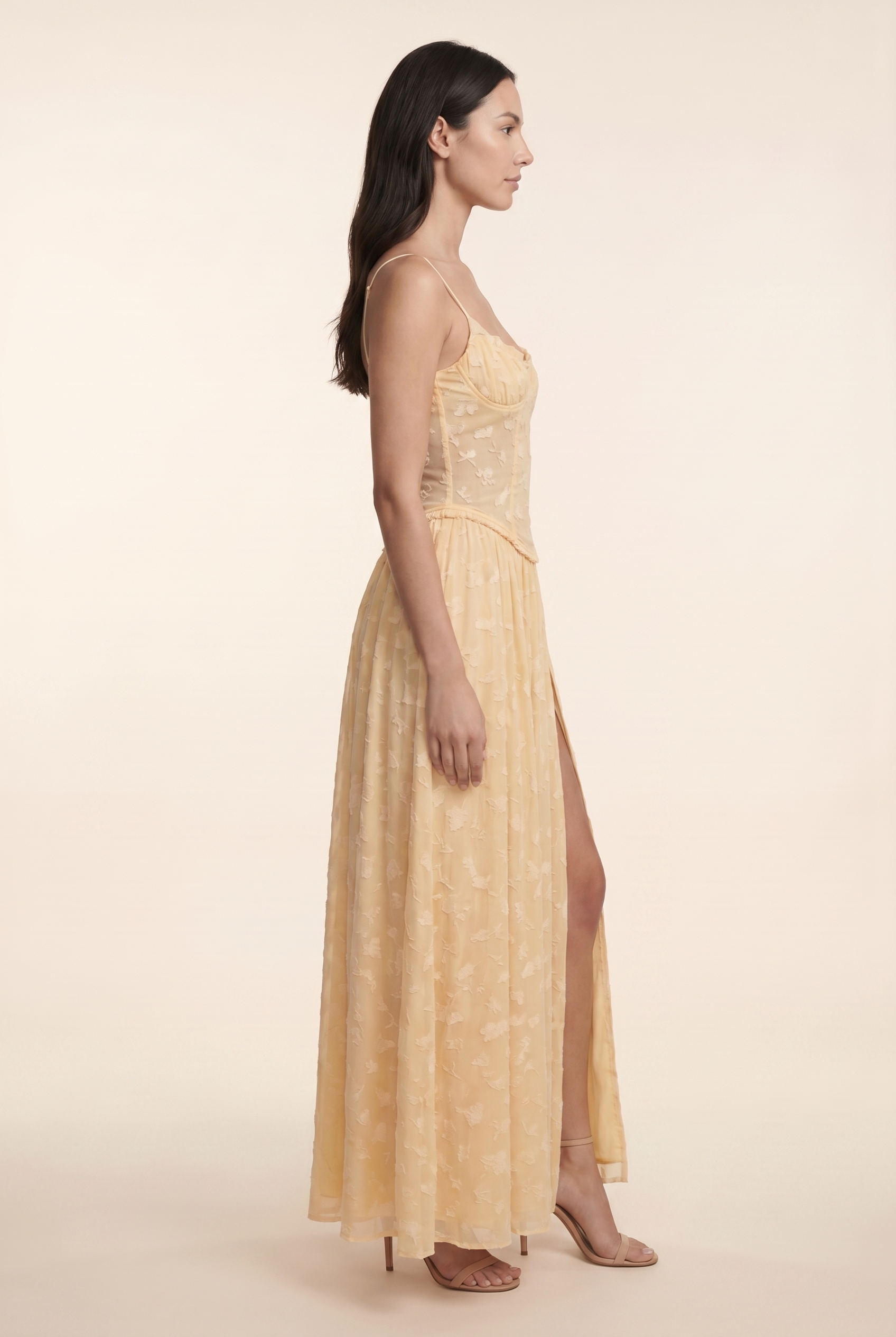 GRACE MAXI DRESS Golden Ivory side