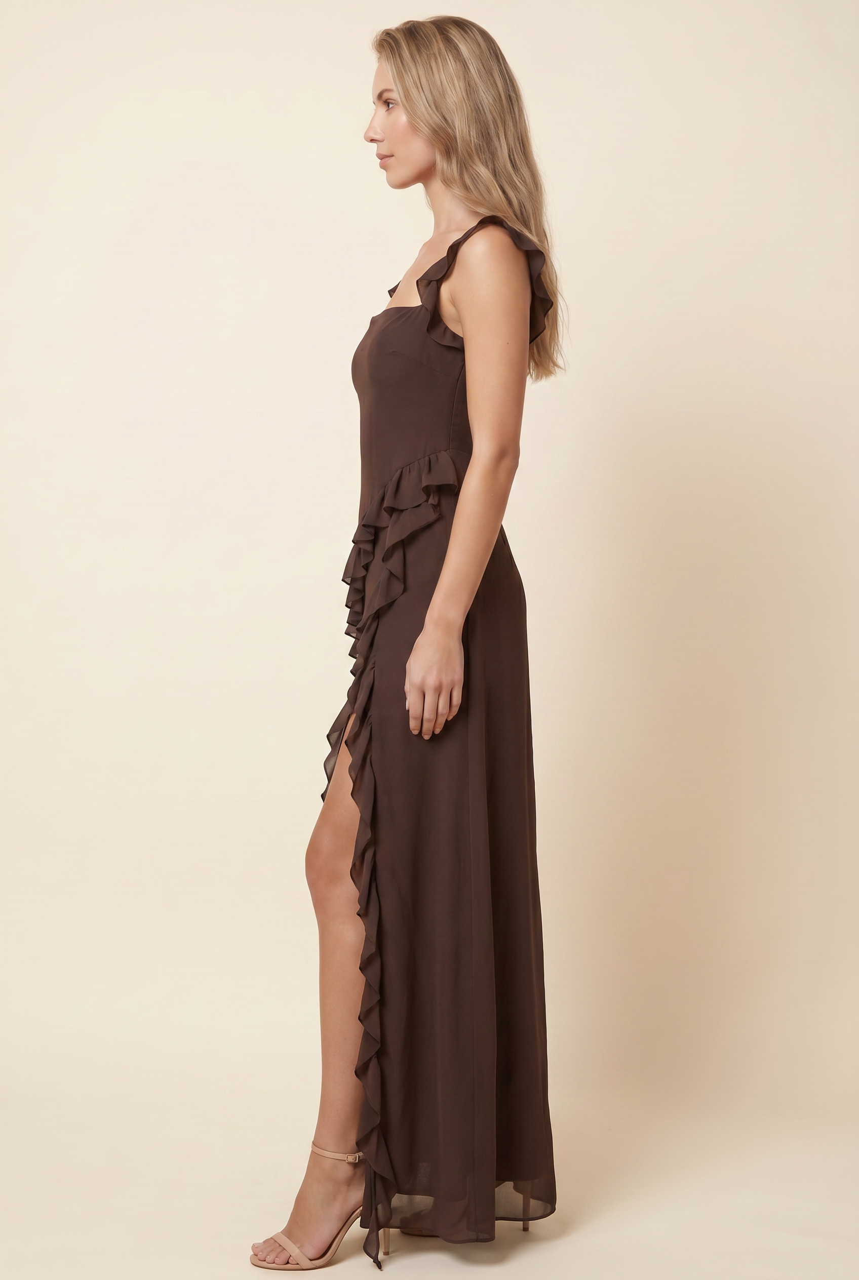 CLAIRE MAXI DRESS Brown side