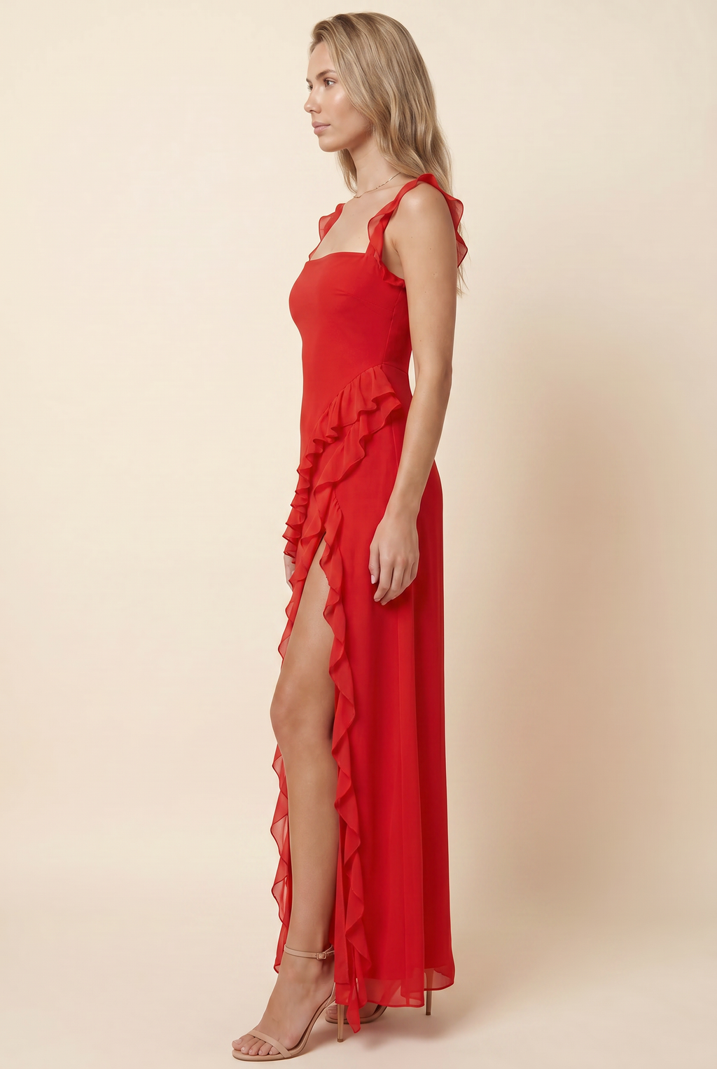 CLAIRE MAXI DRESS Red side