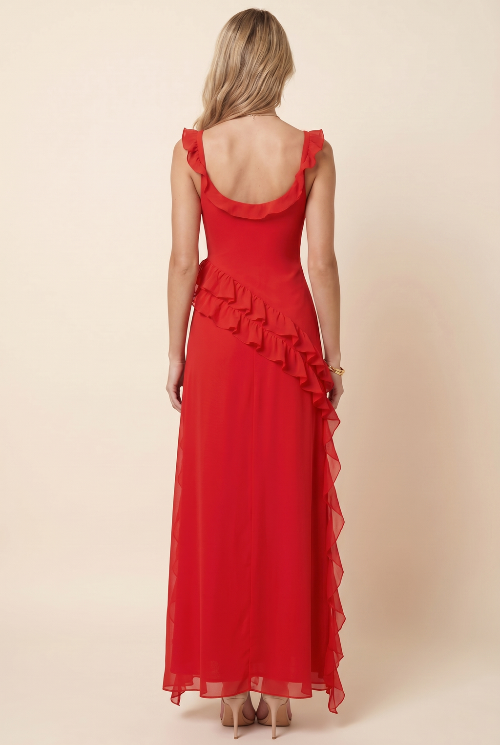 CLAIRE MAXI DRESS Red back