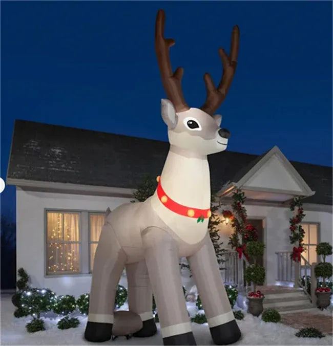 🎄 Giant Lighted Christmas Inflatables – Santa & Reindeer 🎅🦌