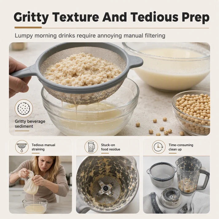 ⏳Time-Limited Special⏰Multi-Functional 304 Stainless Steel Soy Milk Maker and High- Blender Large Capacity Filter-Free Household Food Processor with Smart Timer