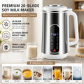 ⏳Time-Limited Special⏰Multi-Functional 304 Stainless Steel Soy Milk Maker and High- Blender Large Capacity Filter-Free Household Food Processor with Smart Timer