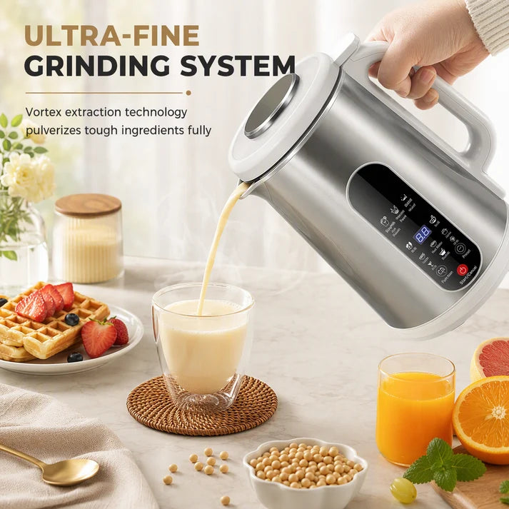 ⏳Time-Limited Special⏰Multi-Functional 304 Stainless Steel Soy Milk Maker and High- Blender Large Capacity Filter-Free Household Food Processor with Smart Timer